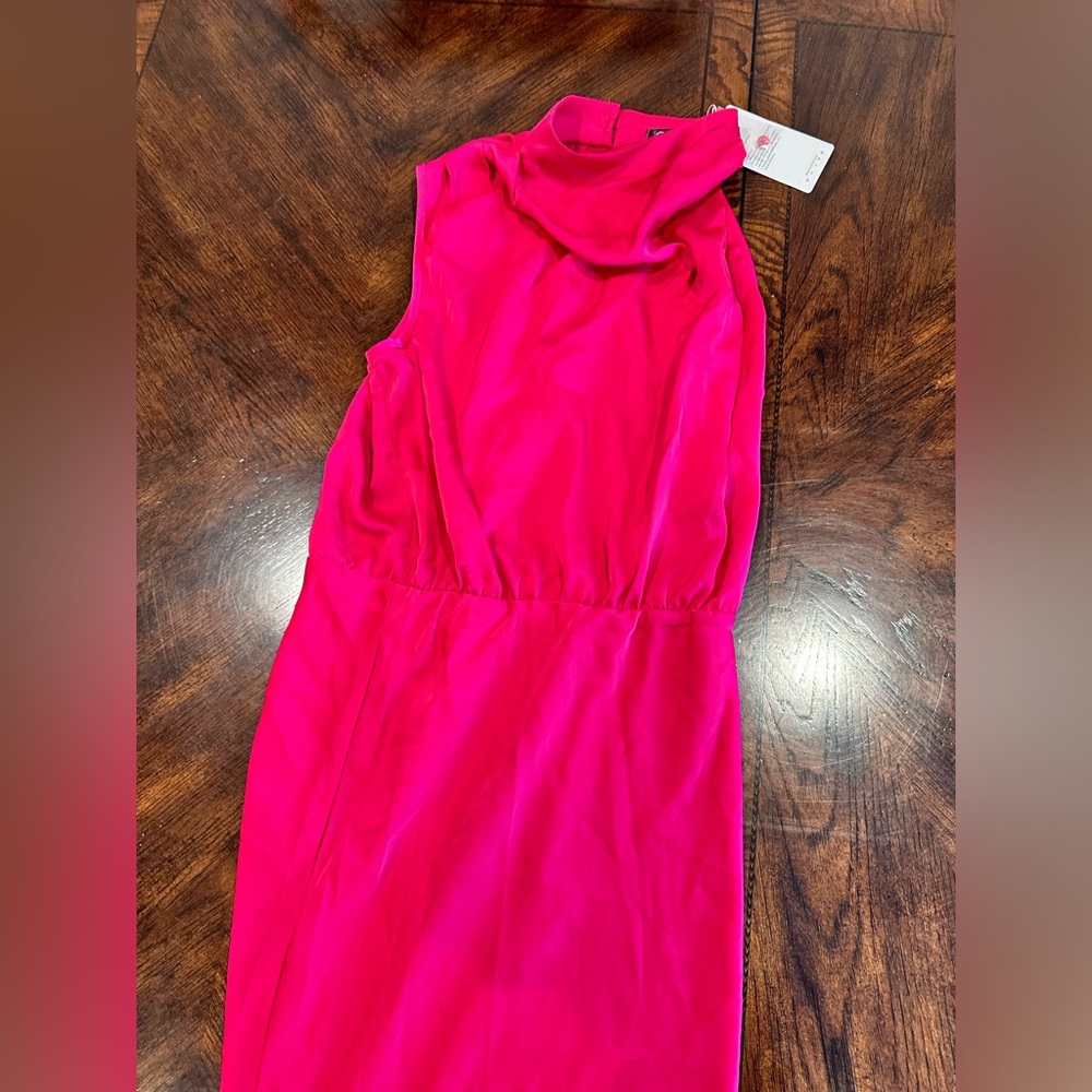 Classy pink dress. High neck